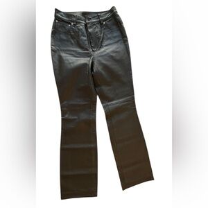 Newport News Women's charcoal Straight Leg leather Pants Size 6